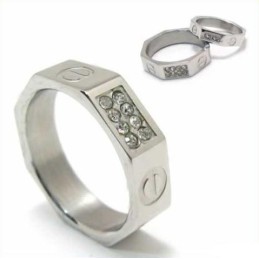 Prsteň S Diamantmi A Intarziou Z Titánu, 6 Mm