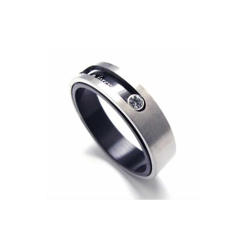 Prsteň S Diamantmi A Titánovou Intarziou 5 Mm
