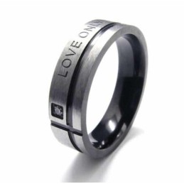Pánsky Prsteň S Čiernym Titánom Love Only You, 6 Mm