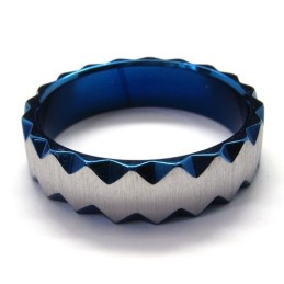 6 Mm Unisex Modrý Titánový Prsteň