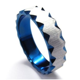 6 Mm Unisex Modrý Titánový Prsteň