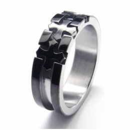 Čierny Titánový Prsteň S Intarziou 6 Mm