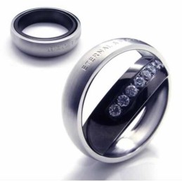 Prsteň S Titánovou Intarziou A Diamantmi Eternal & Forever, 6 Mm