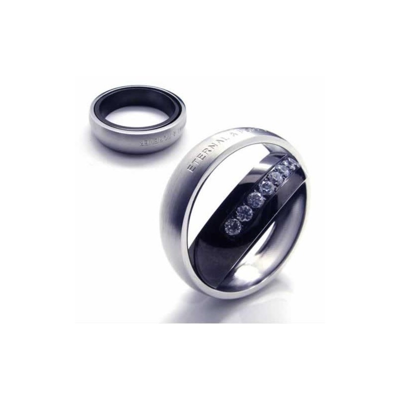 Prsteň S Titánovou Intarziou A Diamantmi Eternal & Forever, 6 Mm Prsteň S Titánovou Intarziou A Diamantmi Eternal & Forever, 6 Mm