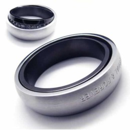 Prsteň S Titánovou Intarziou A Diamantmi Eternal & Forever, 6 Mm