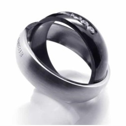 Prsteň S Titánovou Intarziou A Diamantmi Eternal & Forever, 6 Mm
