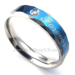 Pánsky Titánový Prsteň Forever Love Blue