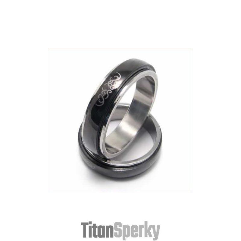 Pánsky 6Mm Čierny Titánový Prsteň