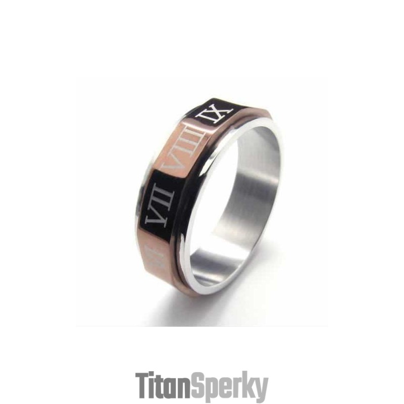 Pánsky Titánový Prsteň S Rímskymi Číslicami 7 Mm