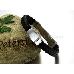 Pánsky Titánový Kožený Náramok S Logom Osobnosti C817