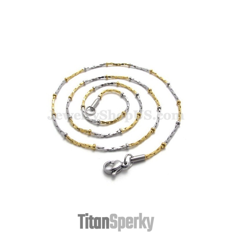 Módny Zlatý Titánový Náhrdelník S Retiazkou