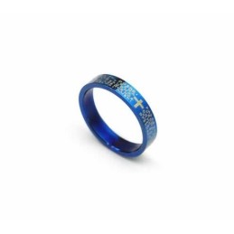 Pánsky Prsteň S Biblickým Krížom, Modrý Titán, 4 Mm
