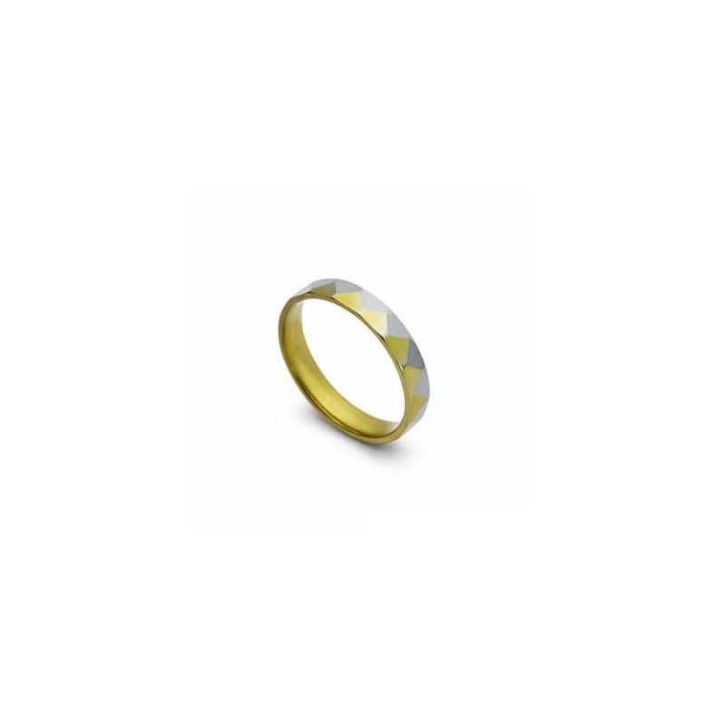 4 Mm Titánový Zlatý A Strieborný Prsteň 4 Mm Titánový Zlatý A Strieborný Prsteň