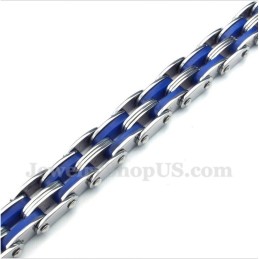 Pánsky Titánovo Modrý Kaučukový Náramok