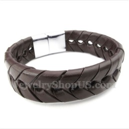 Pánsky Titánový Kožený Náramok