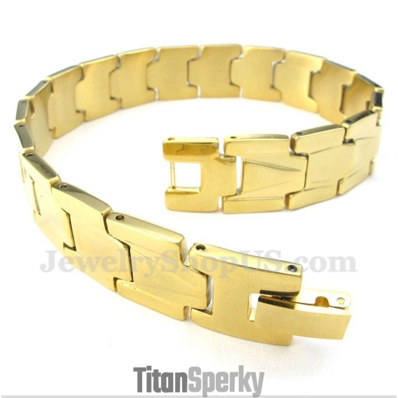 Pánsky Zlatý Titánový Náramok