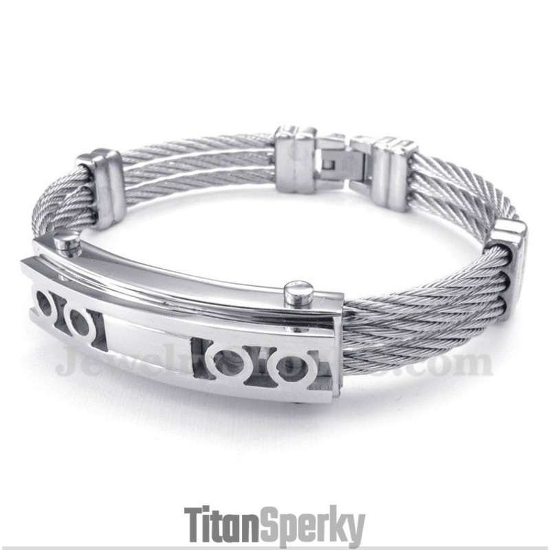 Pánsky Titánový Náramok S Káblom