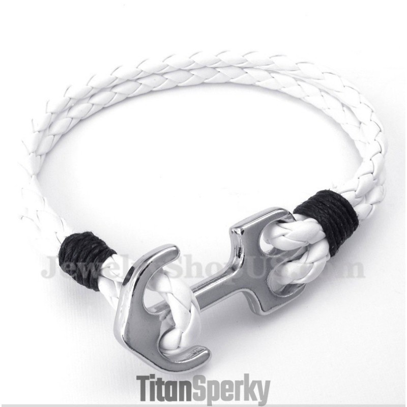 Pánsky Kožený Náramok S Kotvou