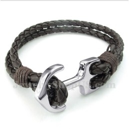 Pánsky Kožený Náramok S Kotvou