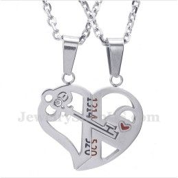 Titánový Prívesok V Tvare Srdca So Zámkom Pre Pár S Retiazkou Zadarmo (Jeden Pár)