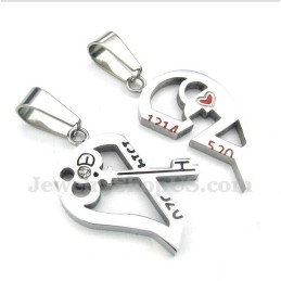 Titánový Prívesok V Tvare Srdca So Zámkom Pre Pár S Retiazkou Zadarmo (Jeden Pár)