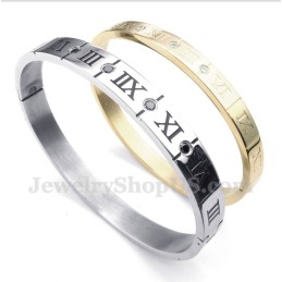Párový Náramok Z Titánu S Diamantmi A Rímskymi Číslicami (Jeden Pár)