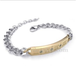 Pánsky Titánový Diamantový Náramok S Rímskymi Číslicami