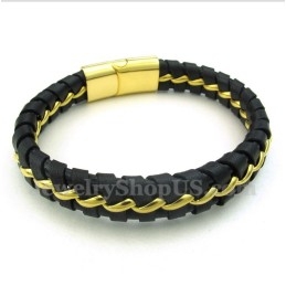 Pánsky Titánový Kožený Náramok