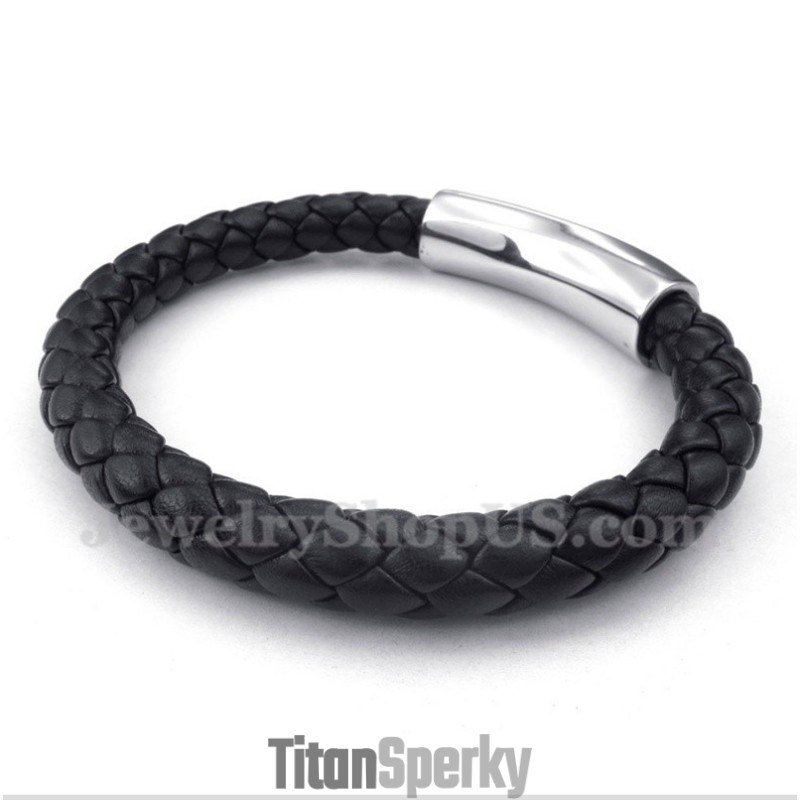 Pánsky Titánový Kožený Náramok
