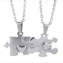 Titánový Prívesok Pre Pár S Retiazkou Zadarmo V Tvare Puzzle (Jeden Pár)