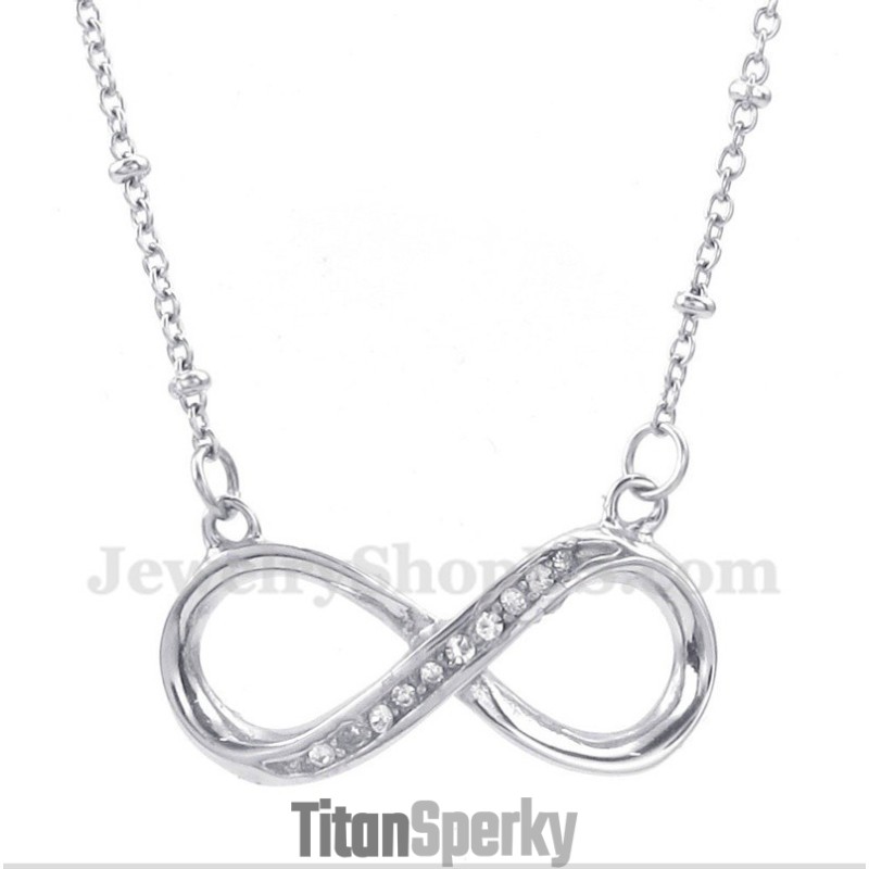 Pánsky Titánový Diamantový Náhrdelník So Symbolom Nekonečna