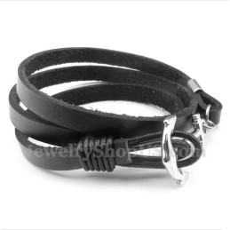 Pánsky Titánový Kožený Náramok