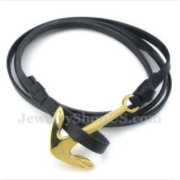 Pánsky Titánový Kožený Náramok