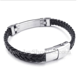 Pánsky Kožený Titánový Náramok Z Ružového Zlata