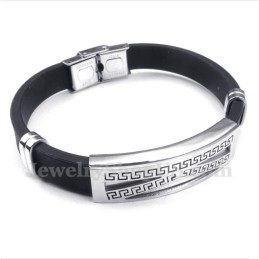 Pánsky Titánový Kaučukový Náramok S Gréckym Meandrovým Vzorom