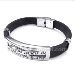 Pánsky Titánový Kaučukový Náramok S Gréckym Meandrovým Vzorom