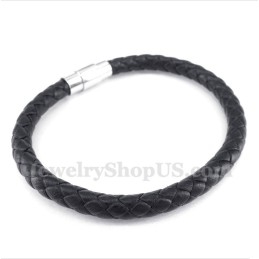 Pánsky Čierny Kožený Náramok