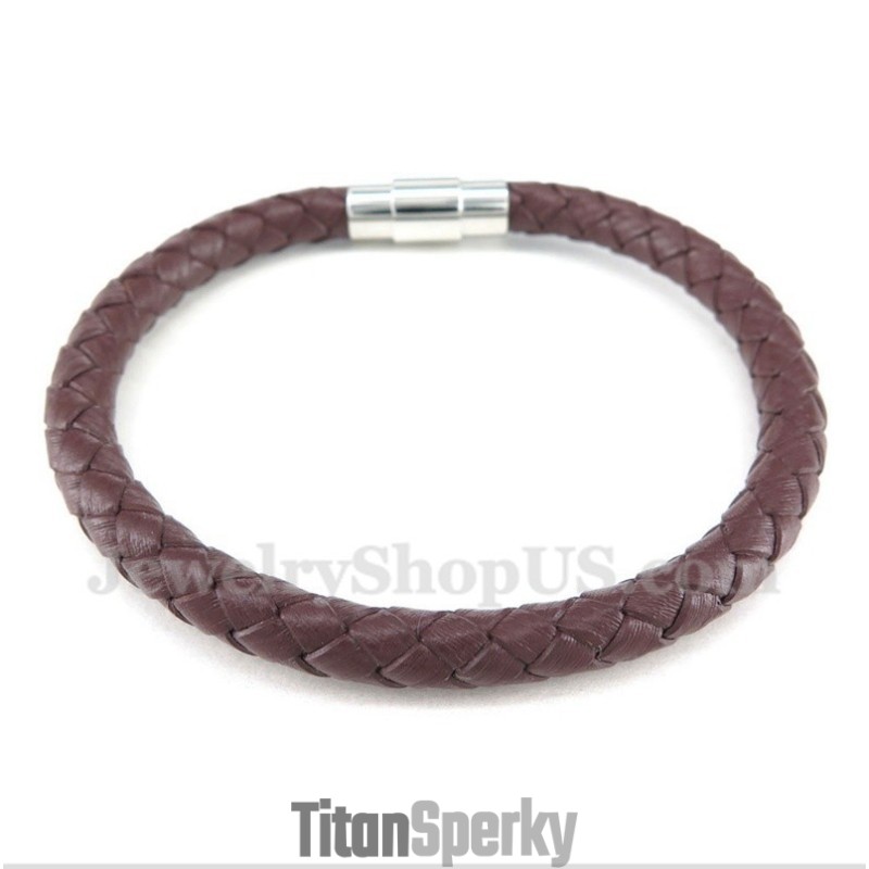 Pánsky Kožený Titánový Náramok
