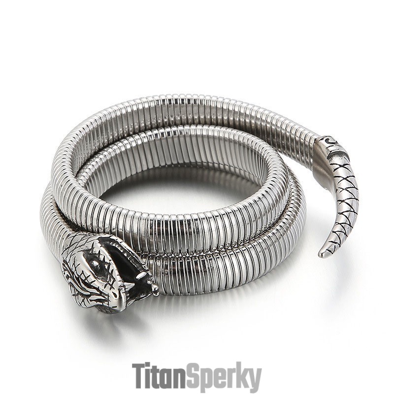 Módny Titánový Náramok S Viacerými Slučkami Typu Hada Pre Mužov