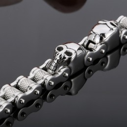 Pánsky Titánový Náramok S Retiazkou Skull Bicycle Chain