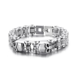 Pánsky Titánový Náramok S Retiazkou Skull Bicycle Chain