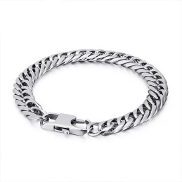 Tide Accessories Fashion Titanium Pánsky Náramok S Retiazkou A Štvorcovou Prackou Na Stavce