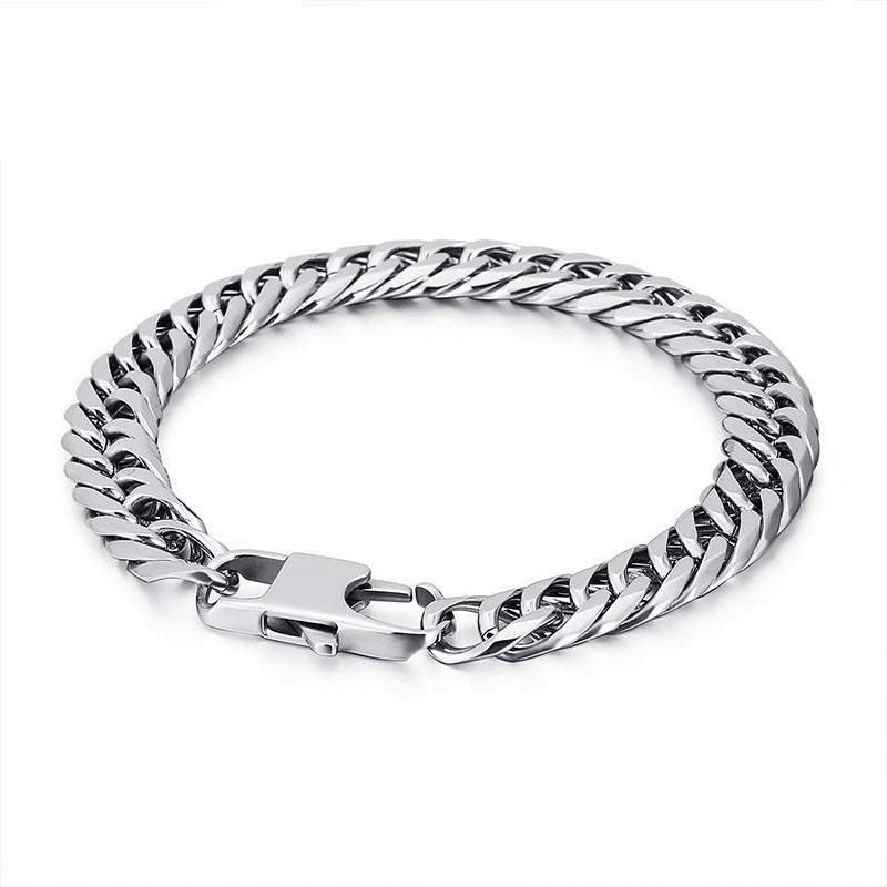 Tide Accessories Fashion Titanium Pánsky Náramok S Retiazkou A Štvorcovou Prackou Na Stavce Tide Accessories Fashion Titanium Pánsky Náramok S Retiazkou A Štvorcovou Prackou Na Stavce