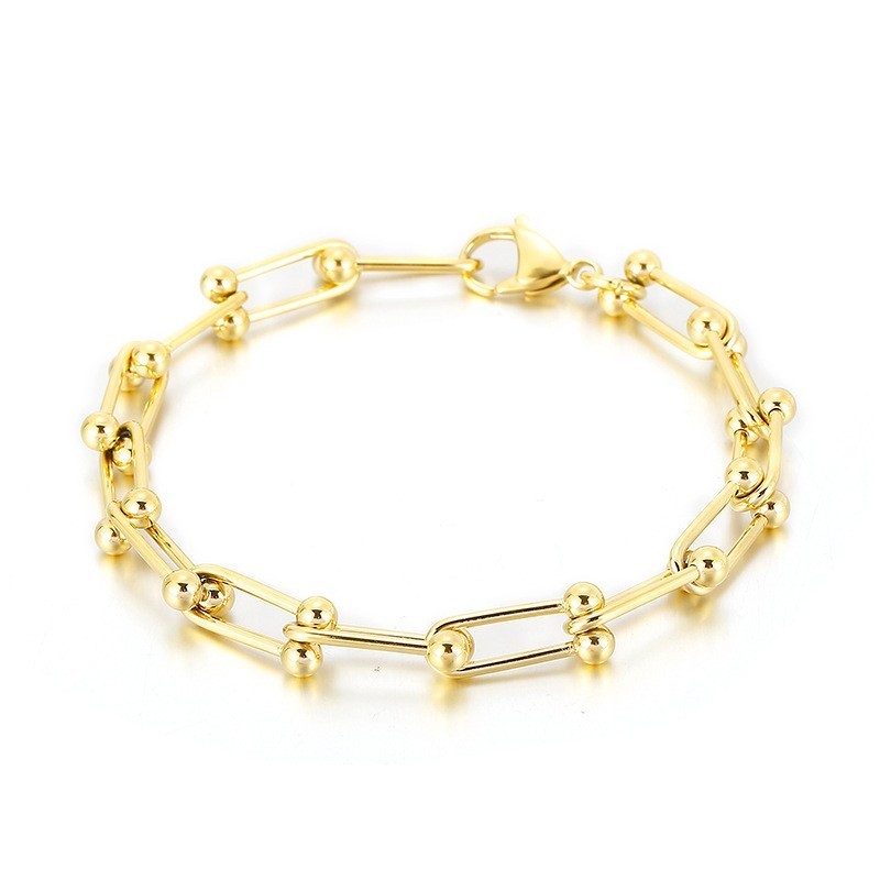 Pánsky A Dámsky Titánový Náramok S Prackou V Tvare Podkovy, Náramok S Prackou V Tvare U