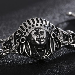 Nový Odlievací Šperk Retro Cool Chief Pattern Titanium Pánsky Náramok
