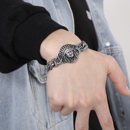 Nový Odlievací Šperk Retro Cool Chief Pattern Titanium Pánsky Náramok