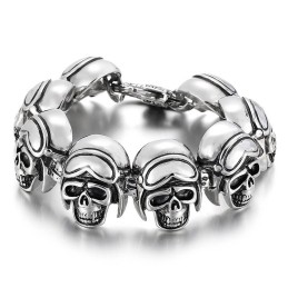 Vintage Cool Rock Skull Titánový Náramok Pre Mužov