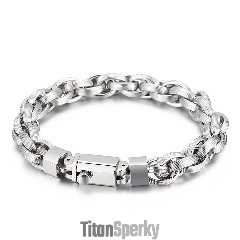 Módny Vákuový Pokovovací Náramok S Dvojitým Krúžkom A Gombíkom Pre Mužov