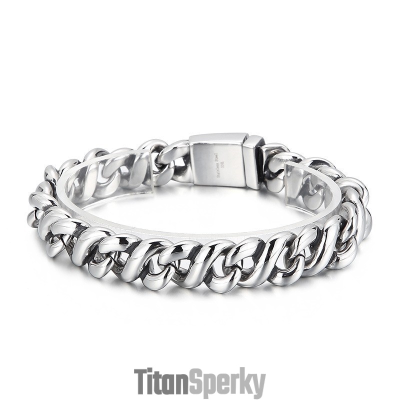 Módny Leštený Elegantný Titánový Náramok Pre Mužov Módny Leštený Elegantný Titánový Náramok Pre Mužov