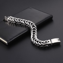 Pánsky Náramok V Tvare V S Dvojitou Vrstvou A Hrubým Titánom